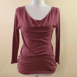 Michael Stars 1x1 Slub Drape Neck Top